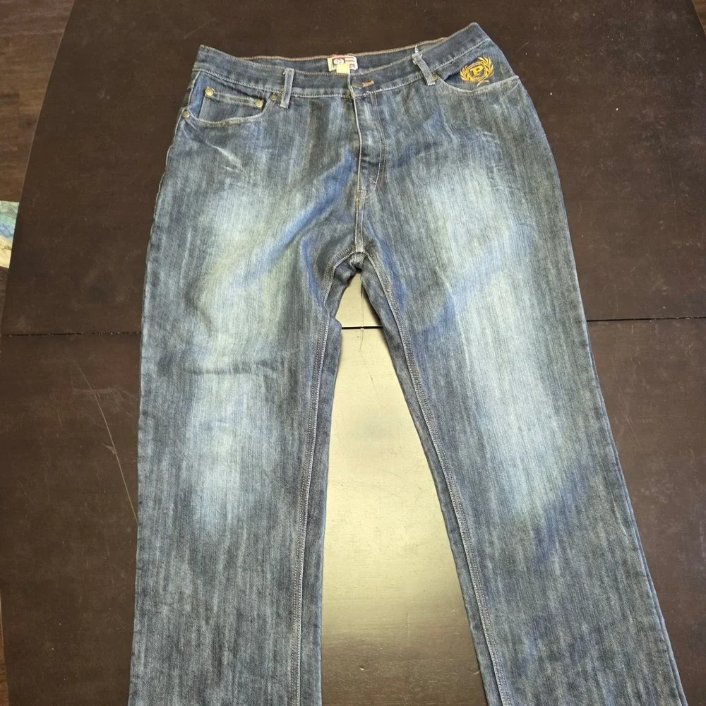Phat Farm Mens Slim Fit Denim Jeans Blue NC26858 36x32 Y2K Hip Hop Style